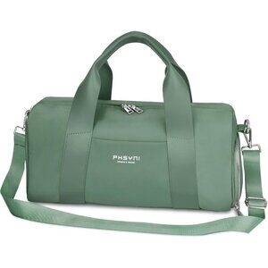 🆕Women Green Compact Gym Bag Mini Sport Bag with Wet Pocket Compartment Bag